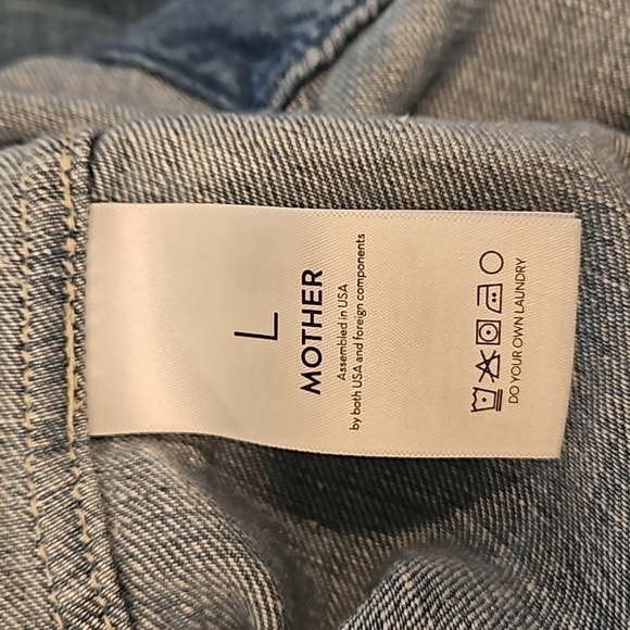 💕MOTHER💕 The Lace Up Shirt Dress ~ Salt And Lime Blue Denim Large L NWOT - Picture 14 of 16